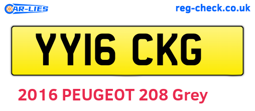 YY16CKG are the vehicle registration plates.