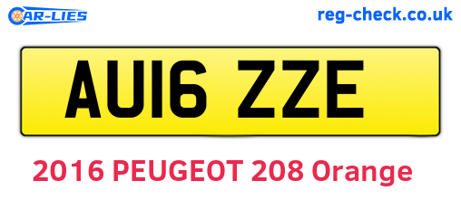 AU16ZZE are the vehicle registration plates.