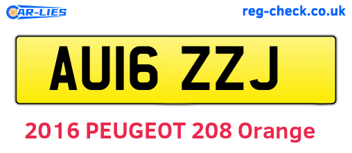 AU16ZZJ are the vehicle registration plates.