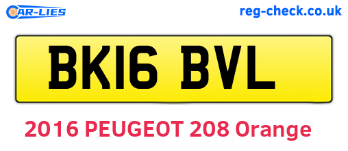 BK16BVL are the vehicle registration plates.
