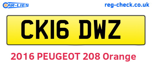 CK16DWZ are the vehicle registration plates.