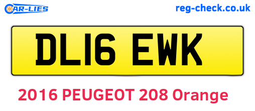 DL16EWK are the vehicle registration plates.