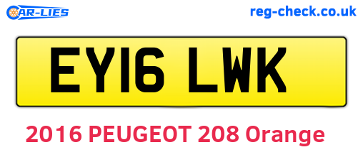 EY16LWK are the vehicle registration plates.