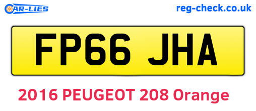 FP66JHA are the vehicle registration plates.