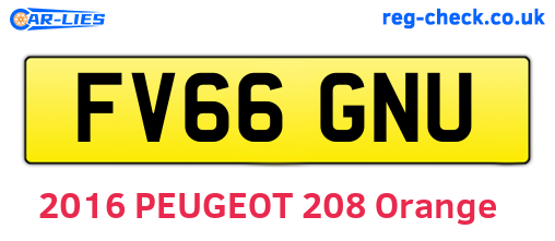 FV66GNU are the vehicle registration plates.
