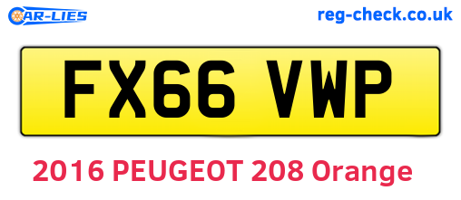 FX66VWP are the vehicle registration plates.