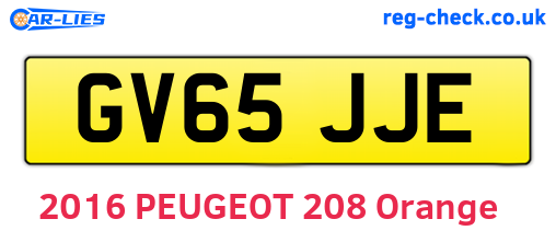 GV65JJE are the vehicle registration plates.