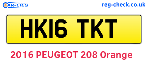 HK16TKT are the vehicle registration plates.