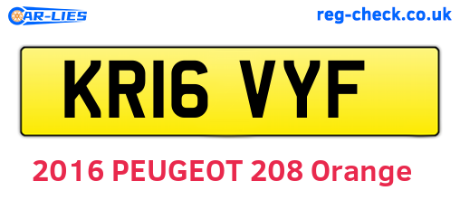 KR16VYF are the vehicle registration plates.
