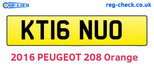 KT16NUO are the vehicle registration plates.