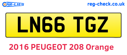 LN66TGZ are the vehicle registration plates.