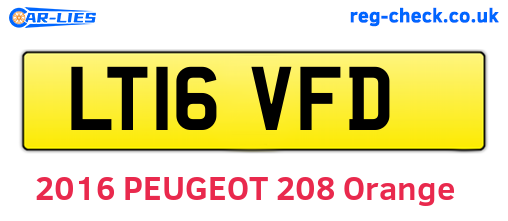 LT16VFD are the vehicle registration plates.