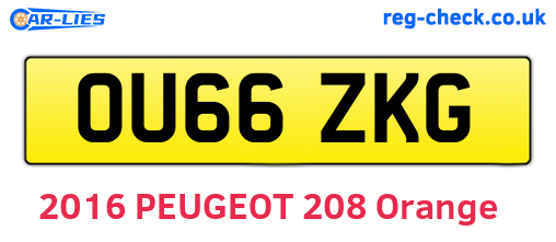 OU66ZKG are the vehicle registration plates.