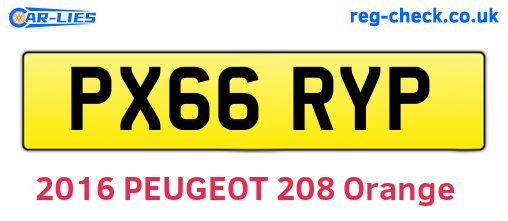 PX66RYP are the vehicle registration plates.
