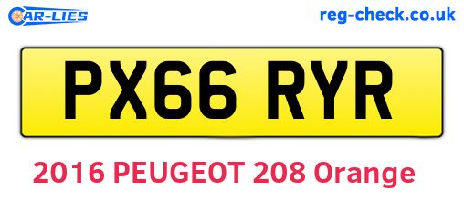 PX66RYR are the vehicle registration plates.