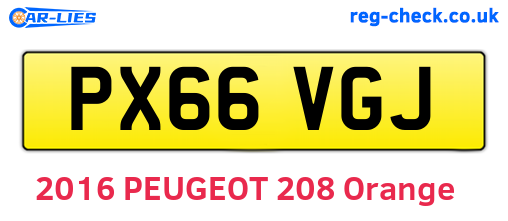 PX66VGJ are the vehicle registration plates.