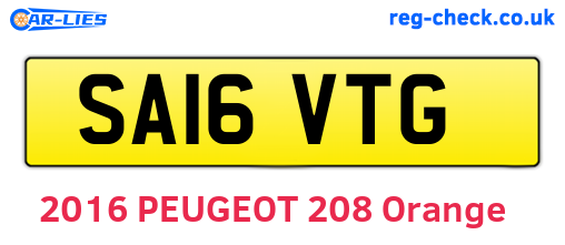SA16VTG are the vehicle registration plates.