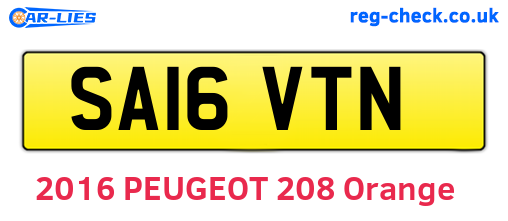 SA16VTN are the vehicle registration plates.