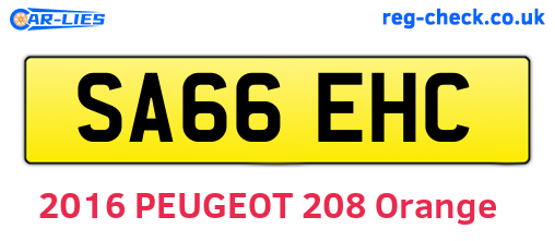 SA66EHC are the vehicle registration plates.