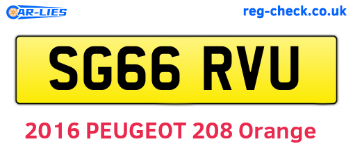 SG66RVU are the vehicle registration plates.