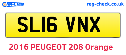 SL16VNX are the vehicle registration plates.