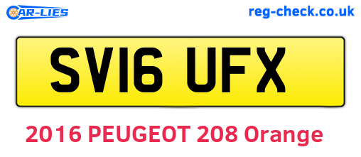SV16UFX are the vehicle registration plates.