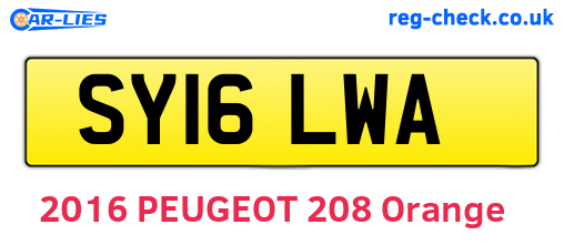SY16LWA are the vehicle registration plates.