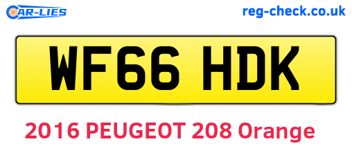 WF66HDK are the vehicle registration plates.