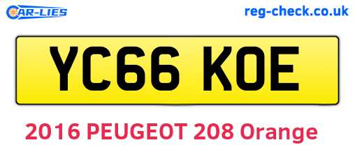 YC66KOE are the vehicle registration plates.