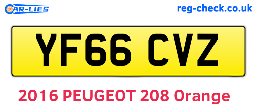 YF66CVZ are the vehicle registration plates.