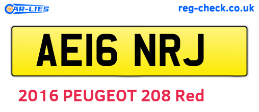 AE16NRJ are the vehicle registration plates.