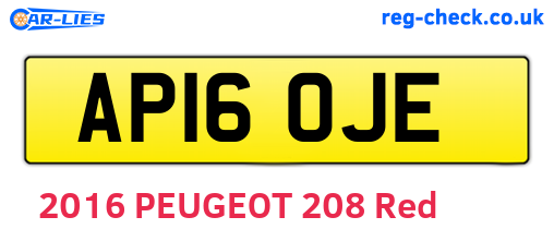 AP16OJE are the vehicle registration plates.