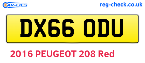 DX66ODU are the vehicle registration plates.