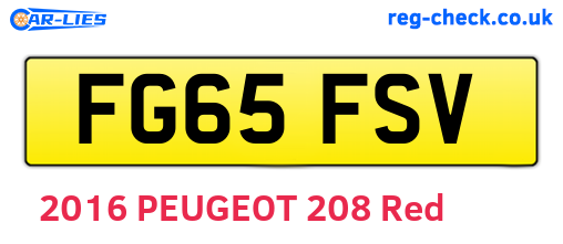 FG65FSV are the vehicle registration plates.