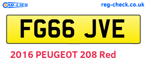 FG66JVE are the vehicle registration plates.