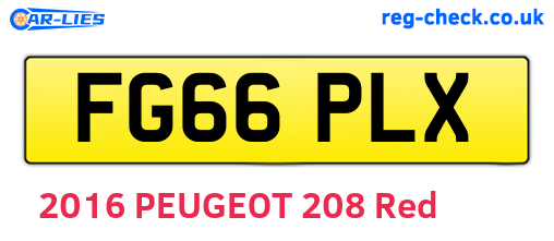 FG66PLX are the vehicle registration plates.