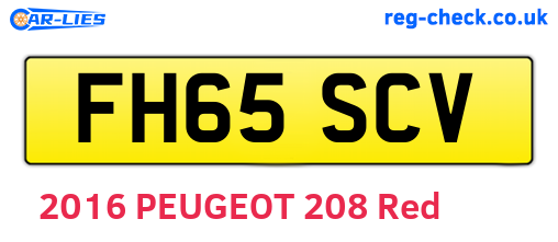 FH65SCV are the vehicle registration plates.