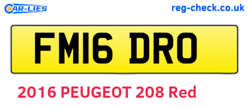 FM16DRO are the vehicle registration plates.
