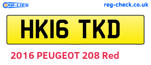 HK16TKD are the vehicle registration plates.