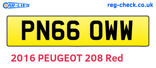 PN66OWW are the vehicle registration plates.
