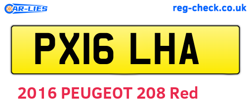 PX16LHA are the vehicle registration plates.