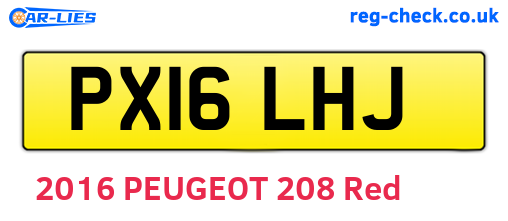 PX16LHJ are the vehicle registration plates.