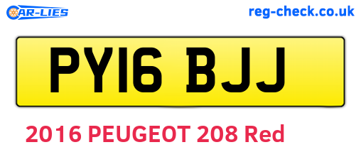 PY16BJJ are the vehicle registration plates.