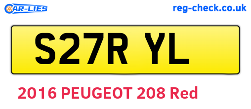 S27RYL are the vehicle registration plates.
