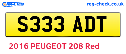 S333ADT are the vehicle registration plates.