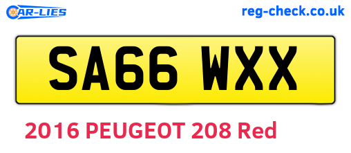 SA66WXX are the vehicle registration plates.