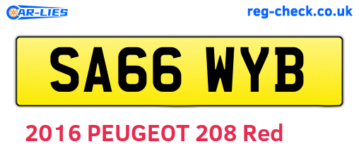 SA66WYB are the vehicle registration plates.