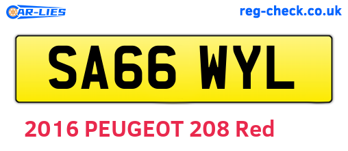 SA66WYL are the vehicle registration plates.