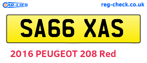 SA66XAS are the vehicle registration plates.