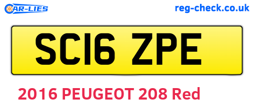 SC16ZPE are the vehicle registration plates.